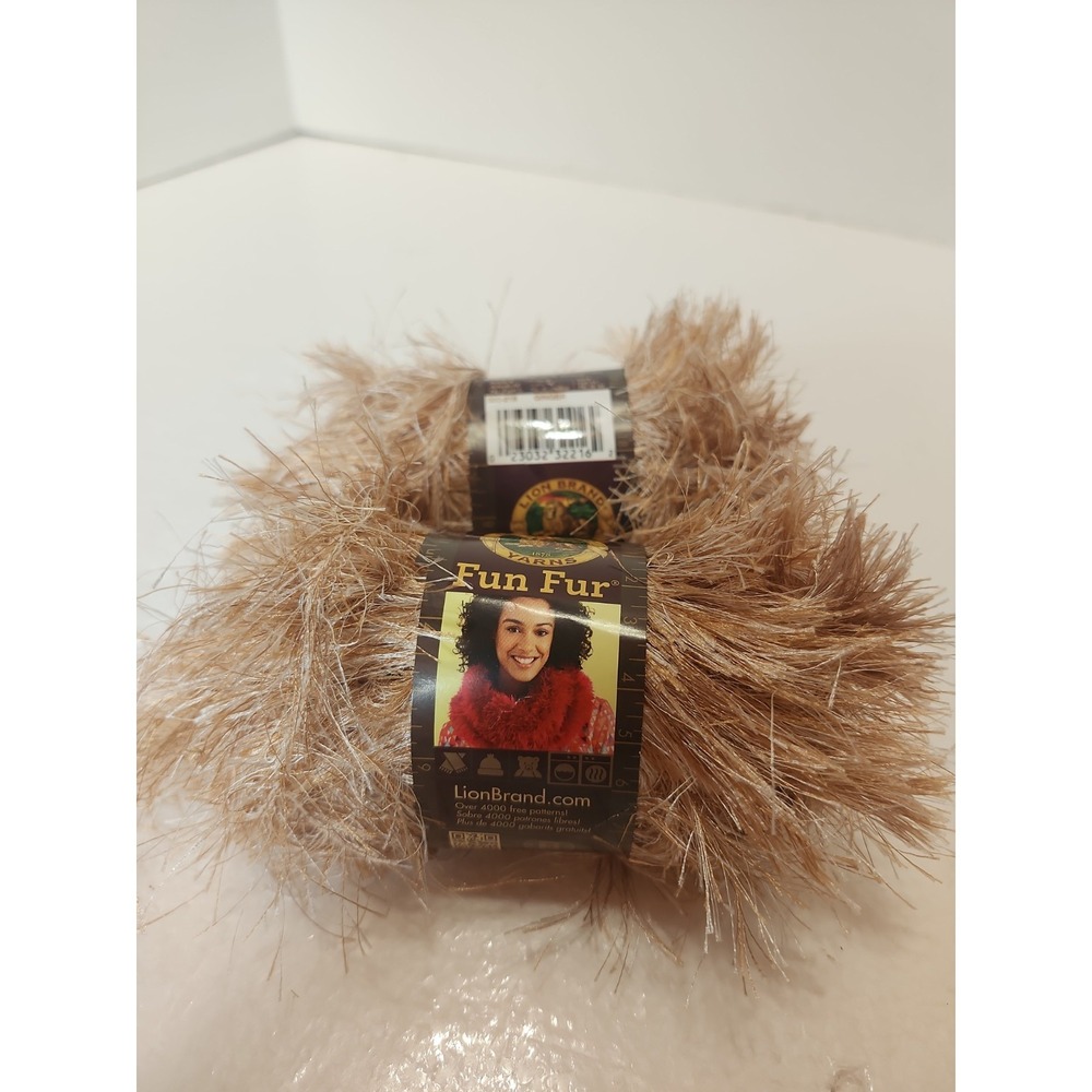 Lion Brand Fun Fur Eyelash Yarn Ginger 57 yds Lot of 2-Discontinued
